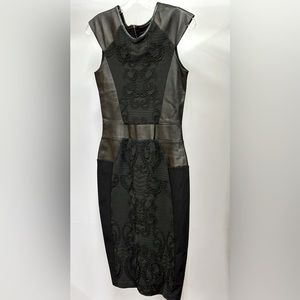 LA PINA by David Helwani Genuine Leather pencil‎ dress
